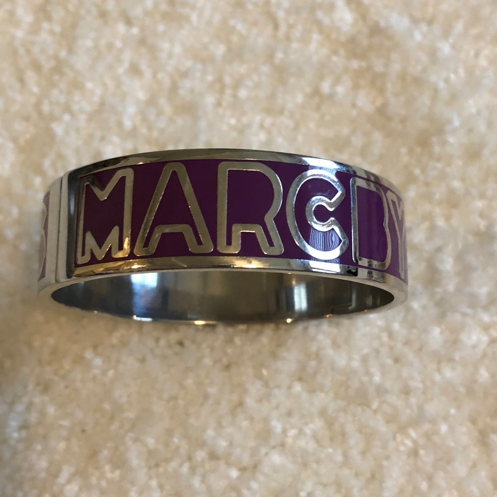 Marc by Marc Jacobs Silver and Purple Bangle Bracelet